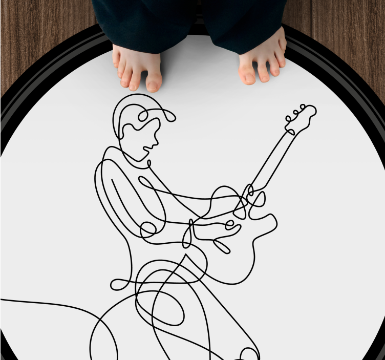 Vinyl Teppich Textur line art musiker - TenStickers