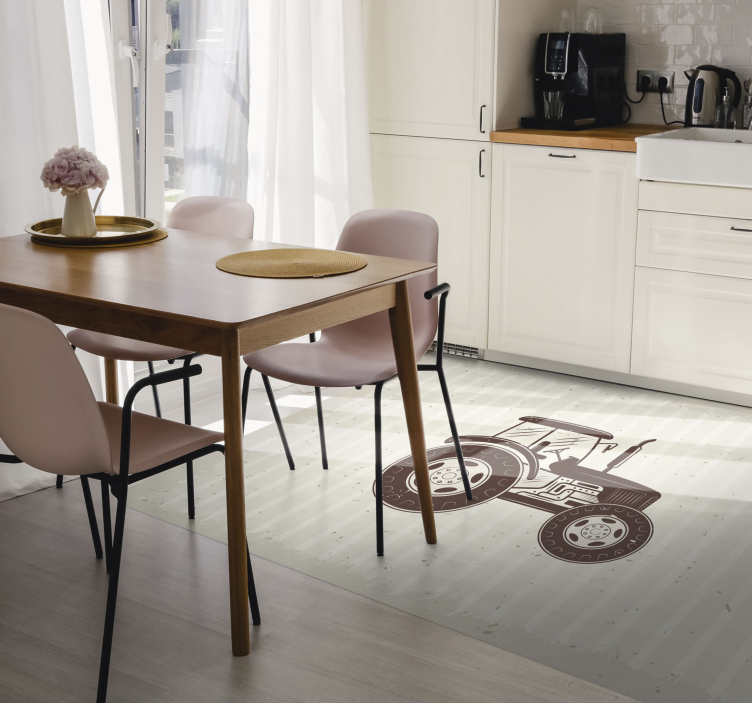 Vinyl Teppich Textur rustikale traktordarstellung - TenStickers