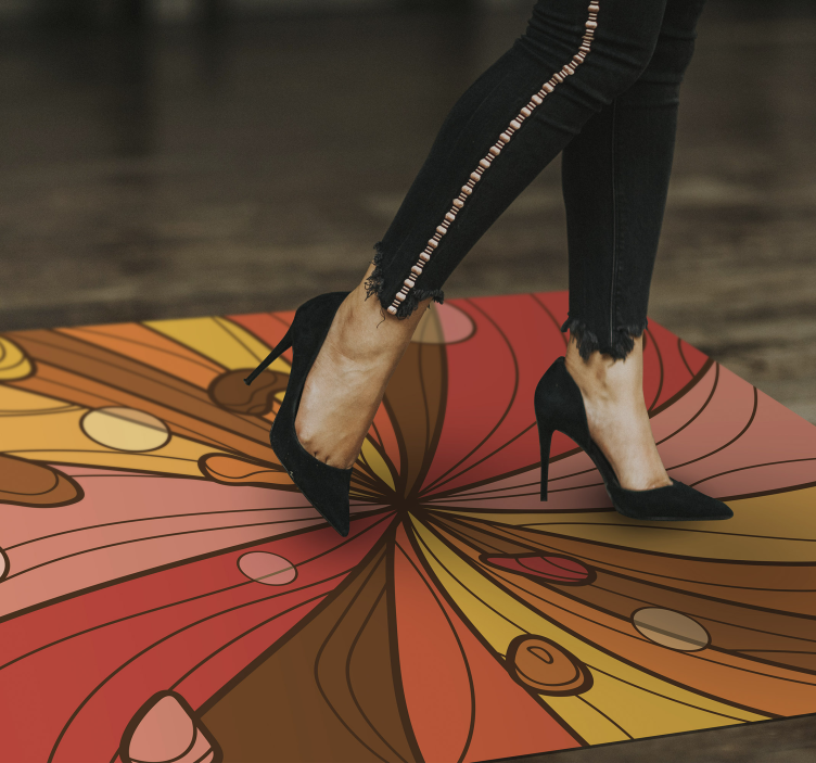 Vinyl teppich vintage mit wirbelnden blumen - TenStickers