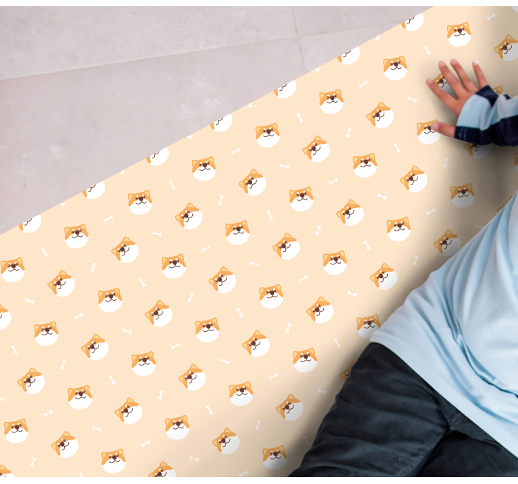 Vinyl teppich tiere mit niedlichen hundegesichtern - TenStickers