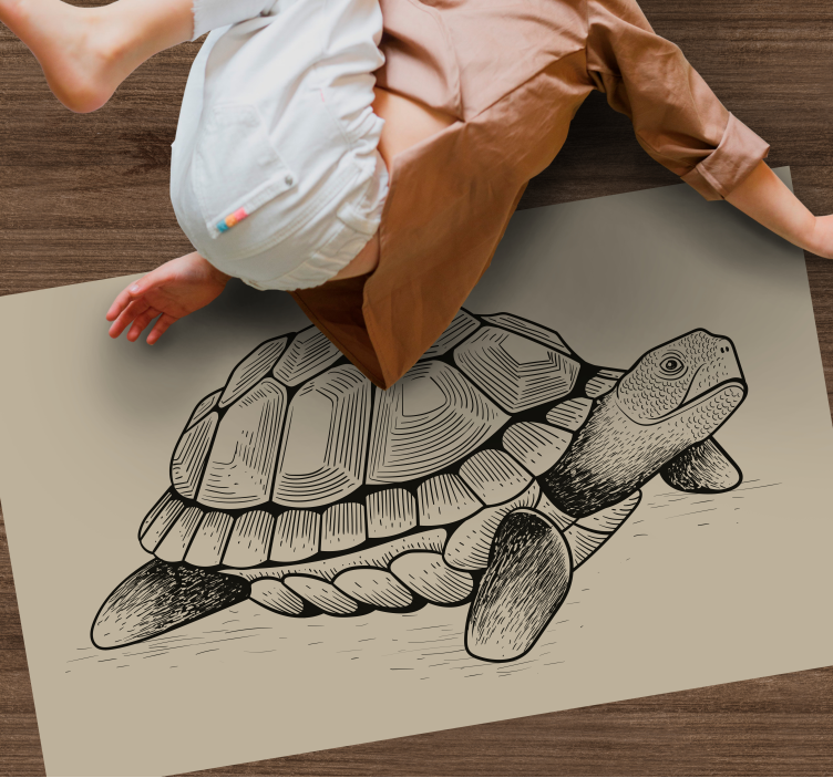 Vinyl Teppich Tiere schildkrötenillustration - TenStickers