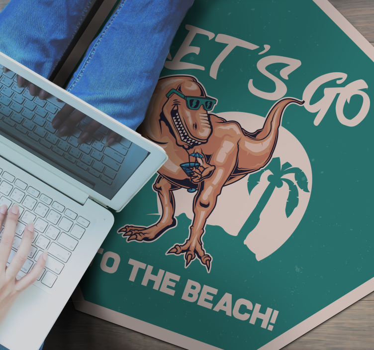 Vinyl Teppich Tiere strand dinosaurier spaß - TenStickers