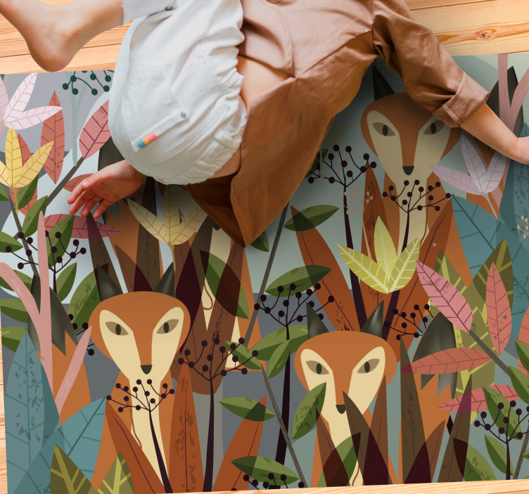 Vinyl Teppich Tiere wald fauna kunst - TenStickers