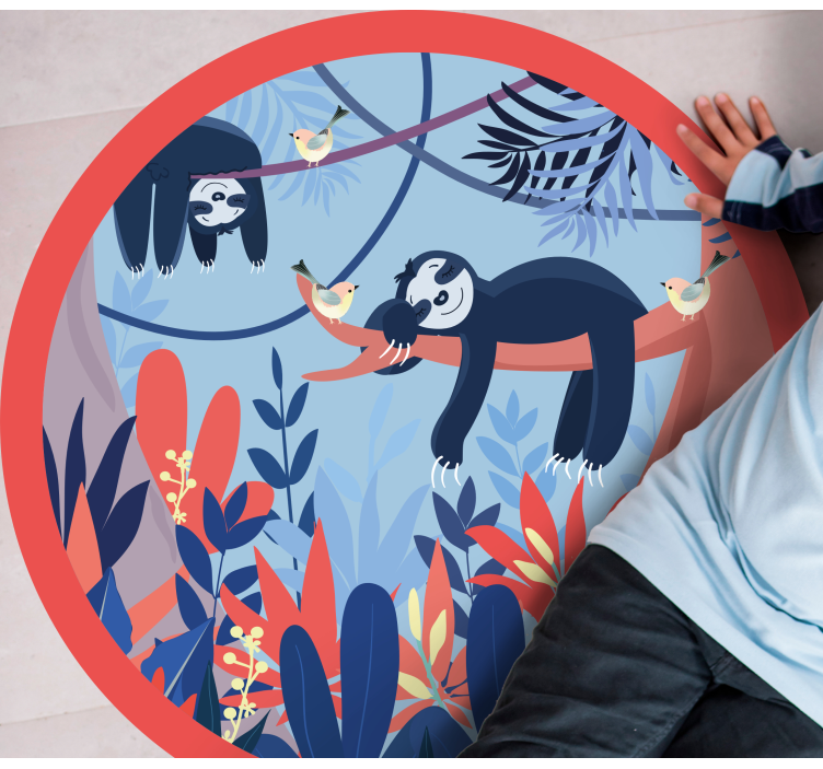 Vinyl Teppich Tiermuster faultier-dschungelszene - TenStickers