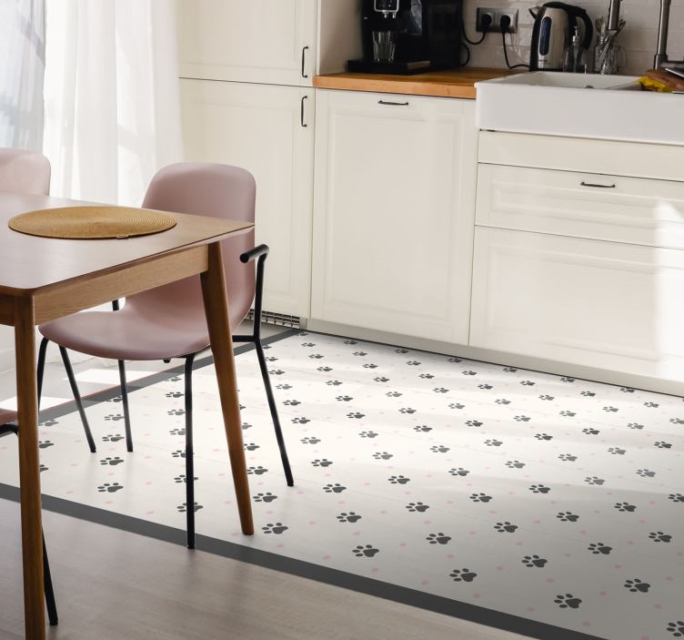 Vinyl teppich tiermuster pfotenabdruck muster - TenStickers