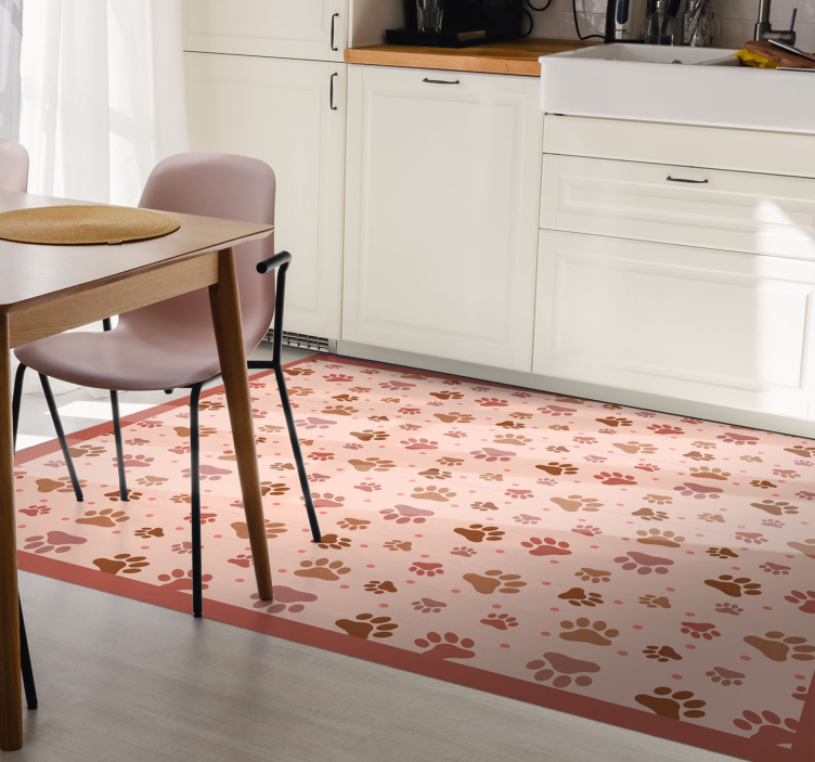 Vinyl Teppich Tiermuster pfotenabdruckmuster - TenStickers