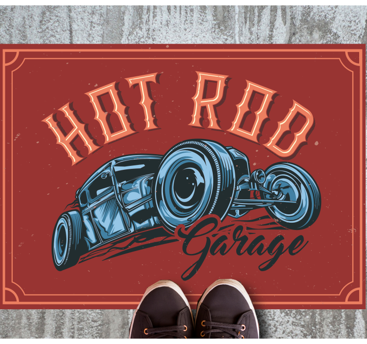 Vinyl Teppich Vintage hot-rod-thema - TenStickers