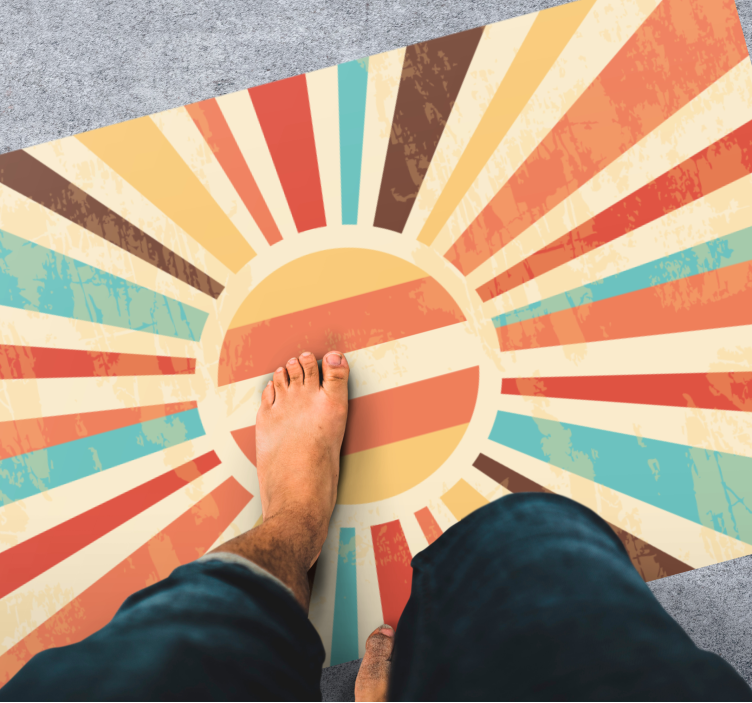 Vinyl Teppich Vintage sonnenaufgang farbexplosion - TenStickers