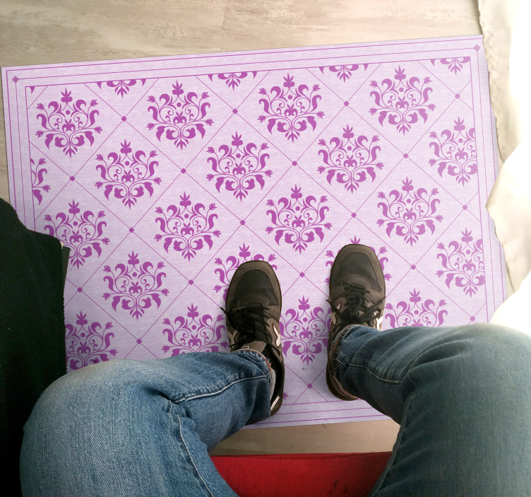 Vinyl Teppich Vintage verziertes damastmuster - TenStickers