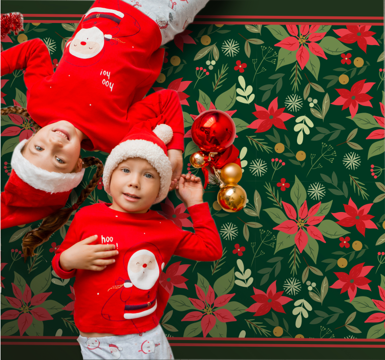 Vinyl Teppich Weihnachten festliches weihnachtssternmuster - TenStickers