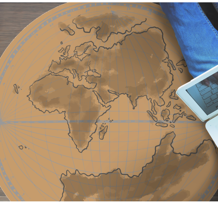 Vinyl Teppich Weltkarte kontur der globalen karte - TenStickers