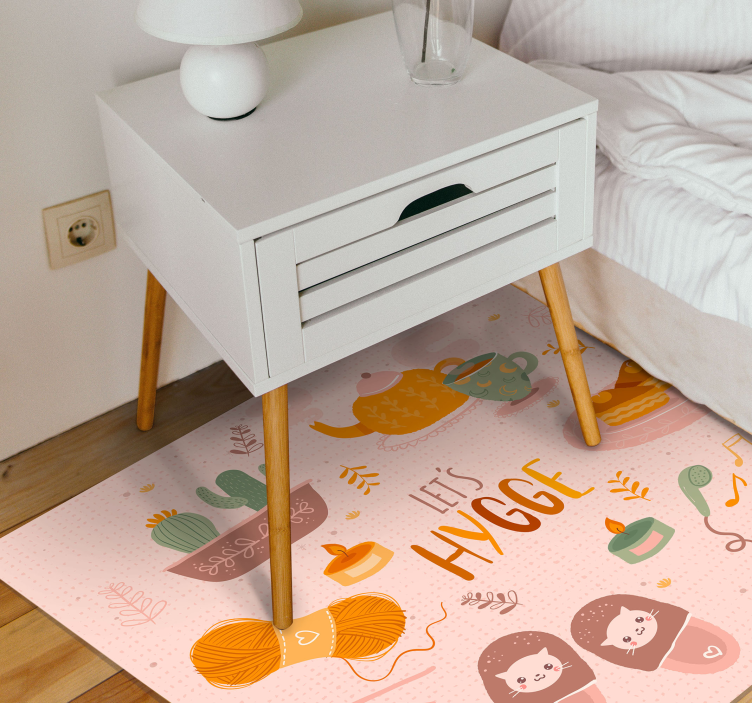 Vinyl Teppich Jugendzimmer lass uns hygge gemütliches design - TenStickers