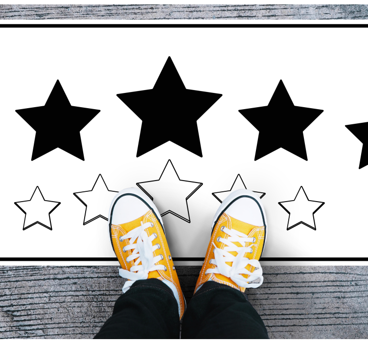 Vinylteppich Diele Große schwarze sterne - TenStickers