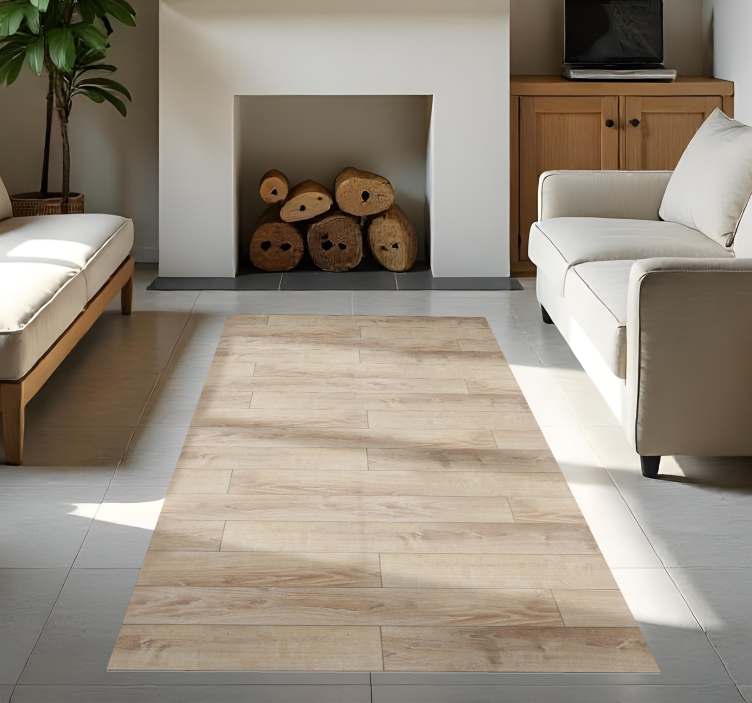 Vinylteppich Holzoptik beigefarbener parkettboden - TenStickers