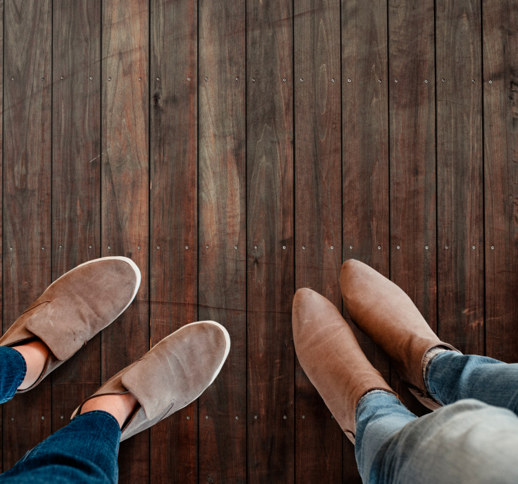 Vinylteppich Holz Braune vertikale dielen mit textur - TenStickers