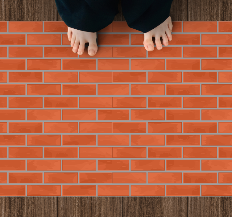 Vinyl Teppich Steinoptik rotes backsteinmuster - TenStickers