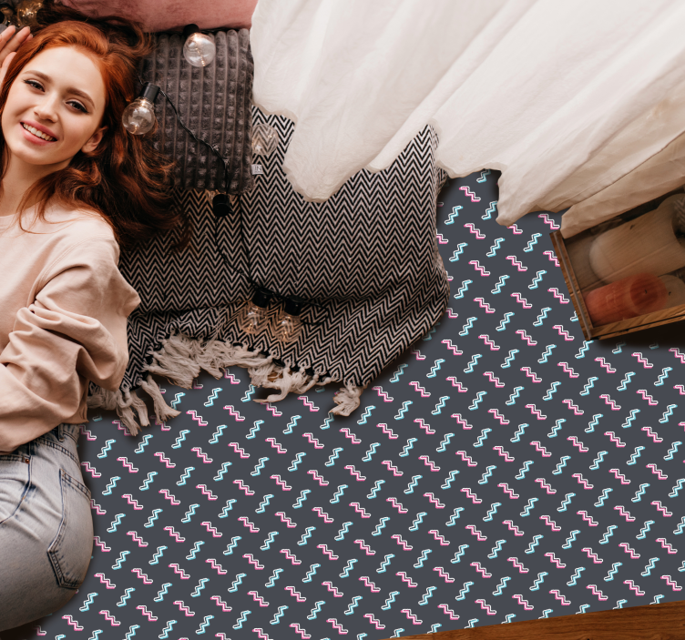 Vinylteppich kindlich bunte wellenförmige formen - TenStickers