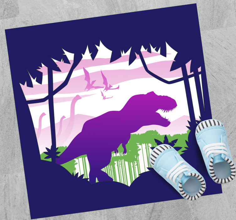 Vinylteppich kindlich dinosaurier-silhouette - TenStickers