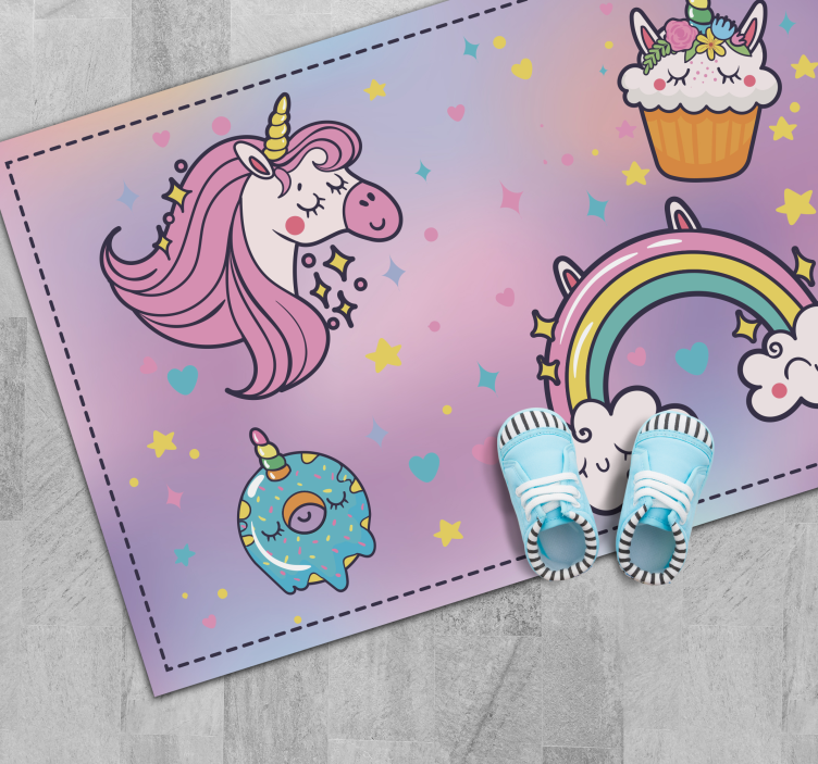 Vinylteppich kindlich einhorn-fantasiethema - TenStickers