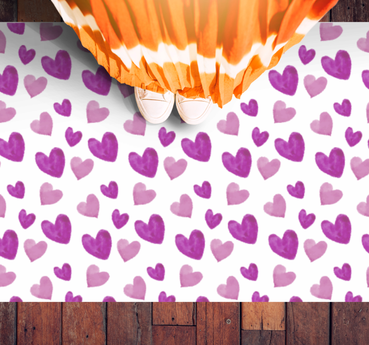 Vinylteppich kindlich herz muster verspielt - TenStickers