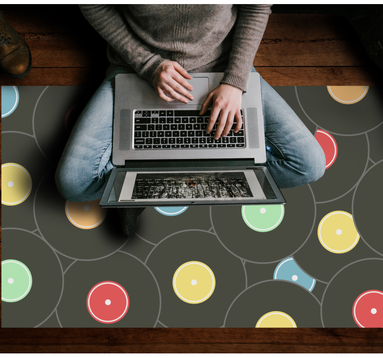 Vinyl teppich jugendzimmer bunte vinylscheiben - TenStickers