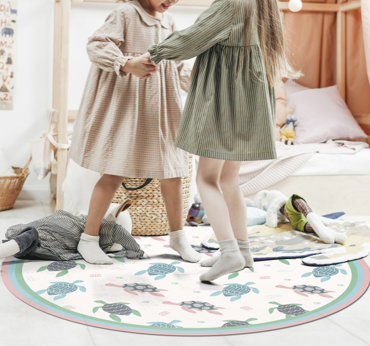 Vinylteppich kindlich schildkröten-spielkreis - TenStickers