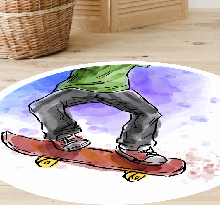 Vinylteppich kindlich skateboard-illustration - TenStickers