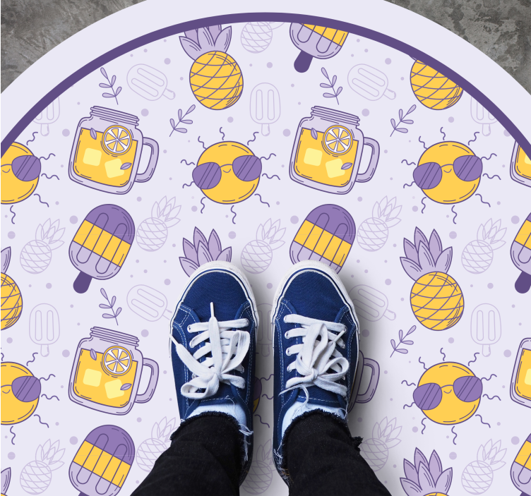 Vinylteppich kindlich tropischer sommerspaß - TenStickers