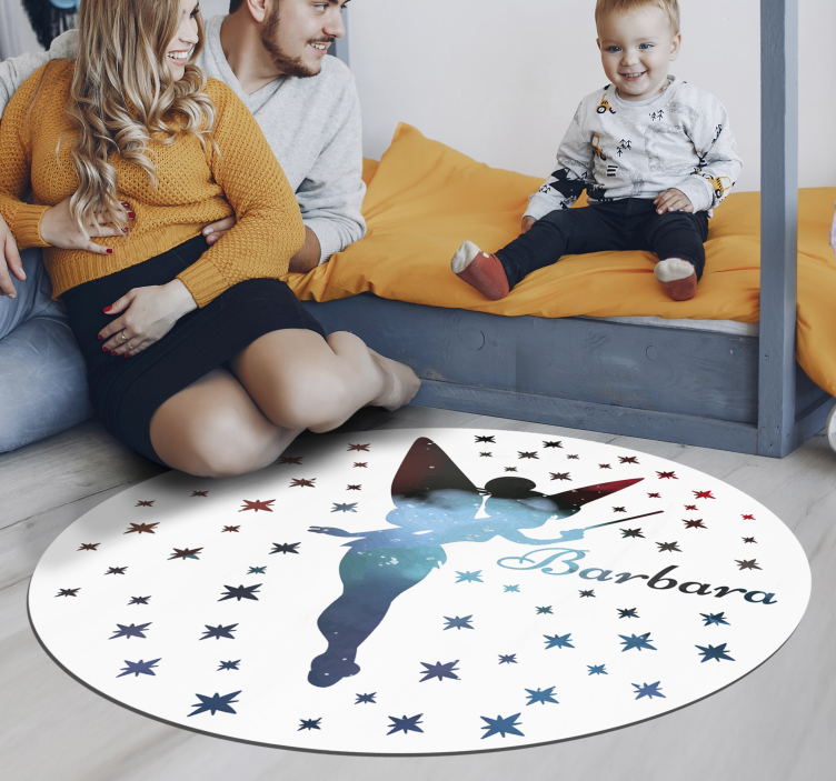 Vinylteppich mit Name anpassbare Feen-Silhouette - TenStickers