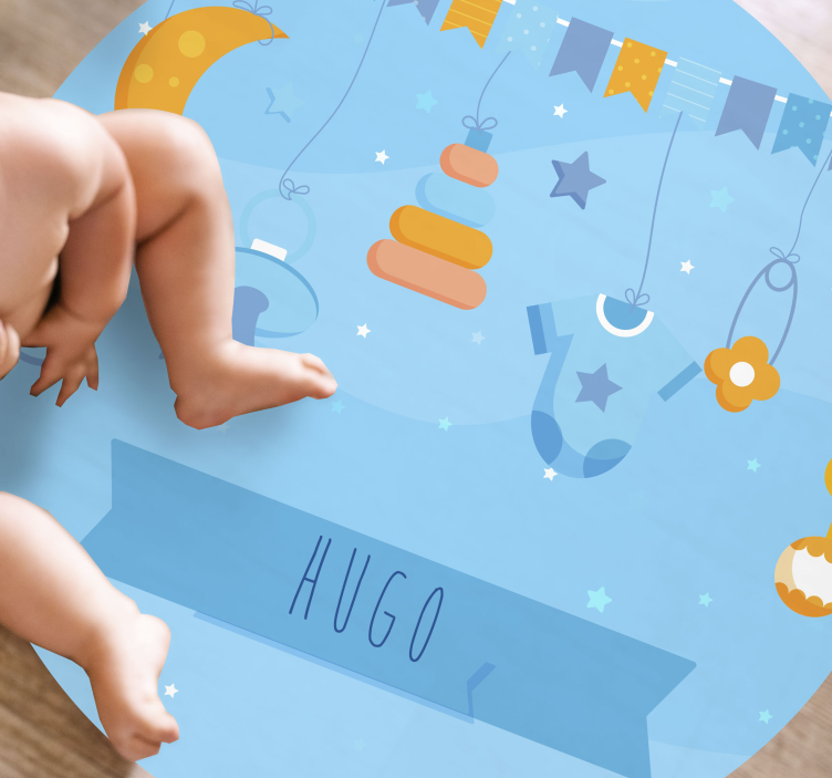 Vinylteppich mit Name Personalisierte baby geboren - TenStickers