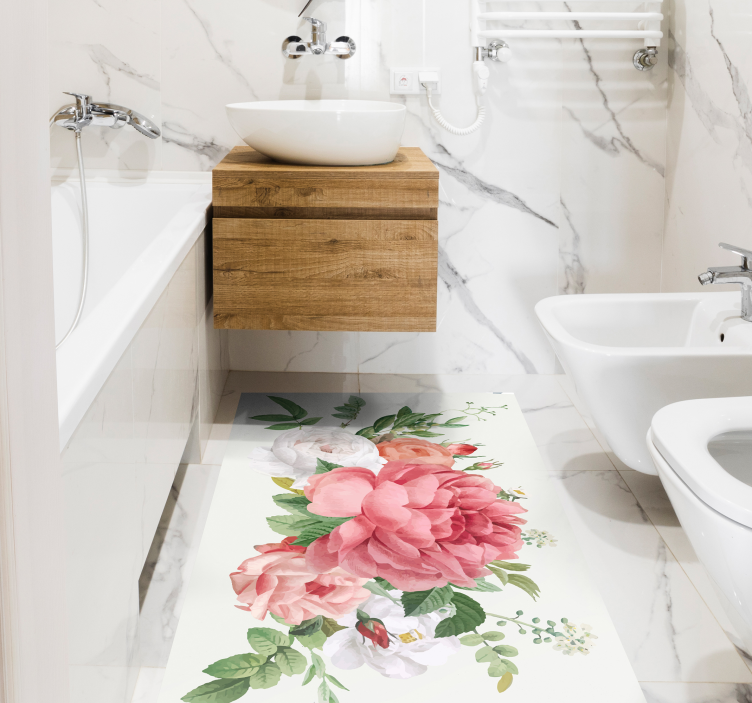 Vinylteppich Blumen Blumen und rosen - TenStickers