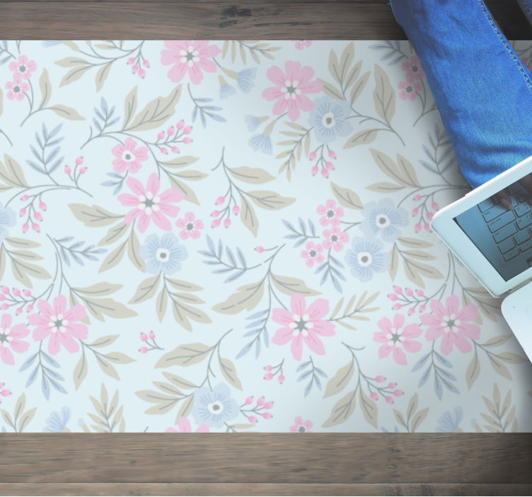 Vinylteppich Blumen blumiges Pastell-Design - TenStickers