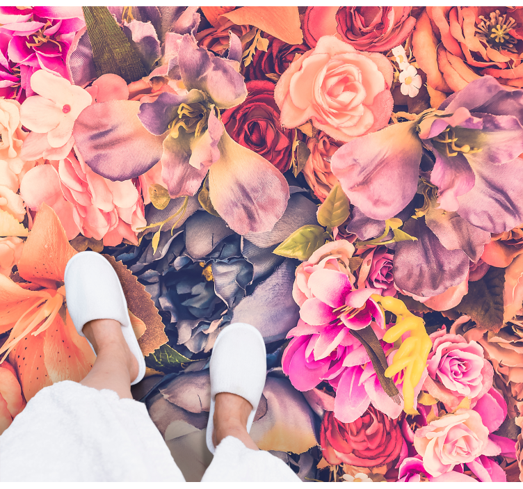 Vinylteppich Blumen Farbenfrohe blumen - TenStickers