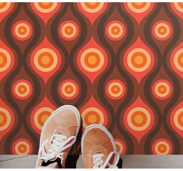 Vinylteppich Vintage 70er jahre weiches Muster - TenStickers