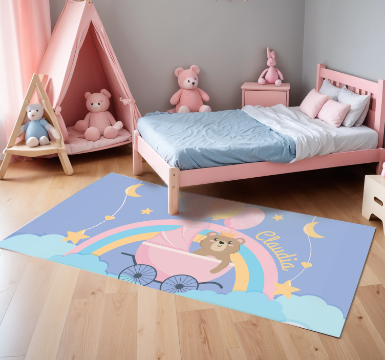 Vinylteppich Schlafzimmer anpassbares Kinderwagenmotiv - TenStickers