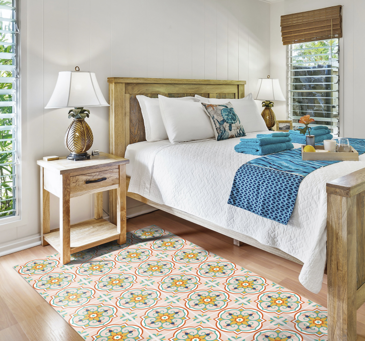 Vinylteppich Mosaik Quadratisches buntes Design - TenStickers