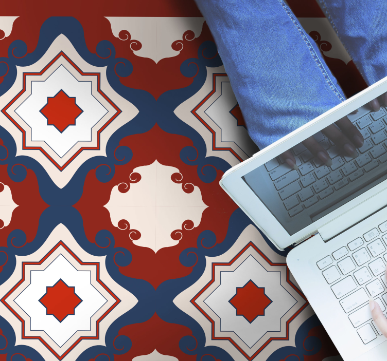 Vinylteppich Mosaik Rote vintage fliesen - TenStickers