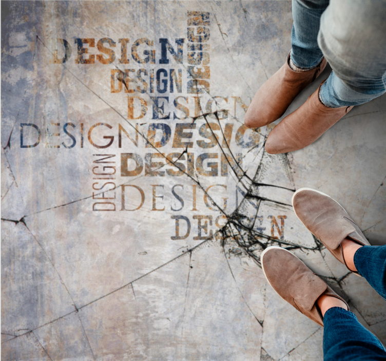 Vinylteppich Steine gesprungene Stein-Typografie - TenStickers