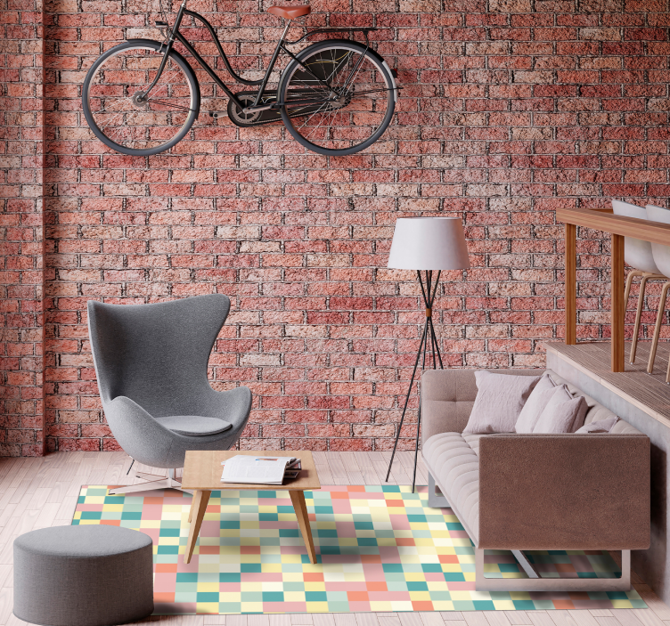 Vinylteppich Jugendliche Bunte quadrate vinyl teppich - TenStickers