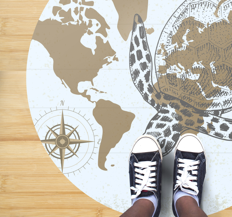 Vinylteppich Tiere Schildkrötenkarte - TenStickers