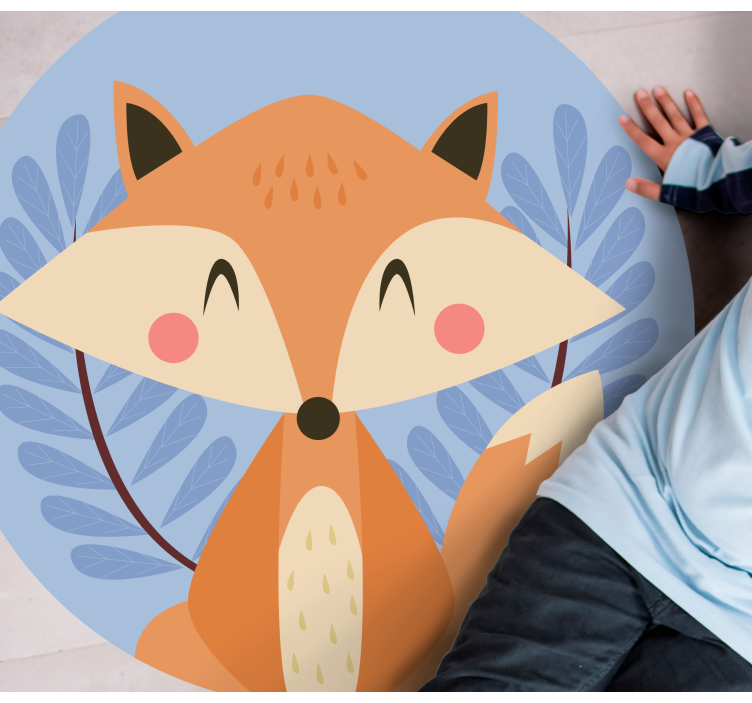 Vinylteppich Tiere Smart fox pastellfarben - TenStickers