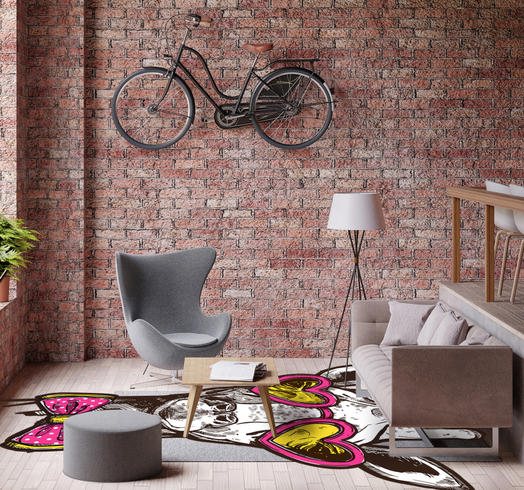 Vinylteppich Tier schrullige giraffenherzbrille - TenStickers