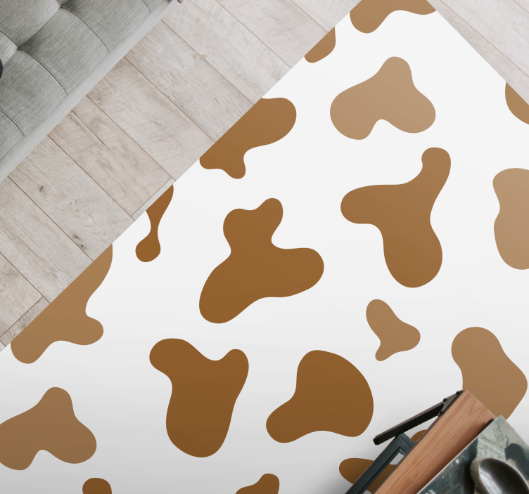 Vinylteppich Animal Print Braune kuhflecken - TenStickers
