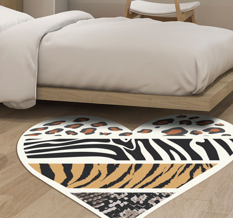 Vinylteppich Animal Print Tierdruck mit herz - TenStickers