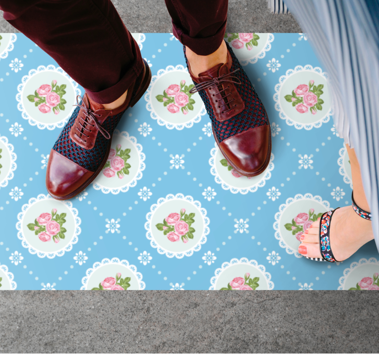 Vinylteppich Retro blumen Spitzenmuster - TenStickers