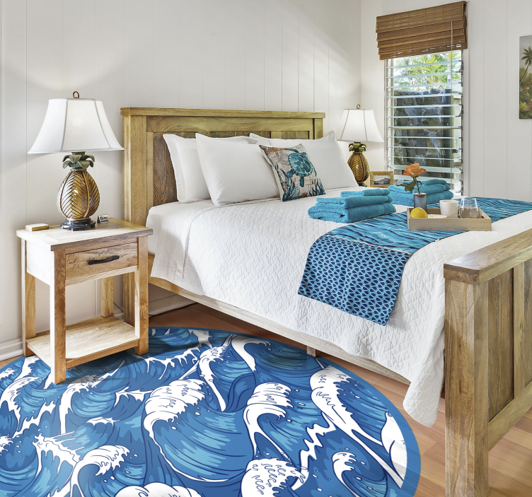 Vinylteppich Natur Japanische wellen - TenStickers