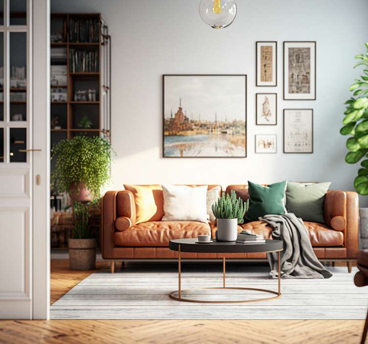 Weißer Vinylteppich im Holzstil - TenStickers