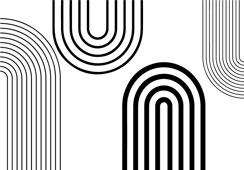 Vinyl Teppich weiß dünne minimalistische schwarze bögen - TenStickers