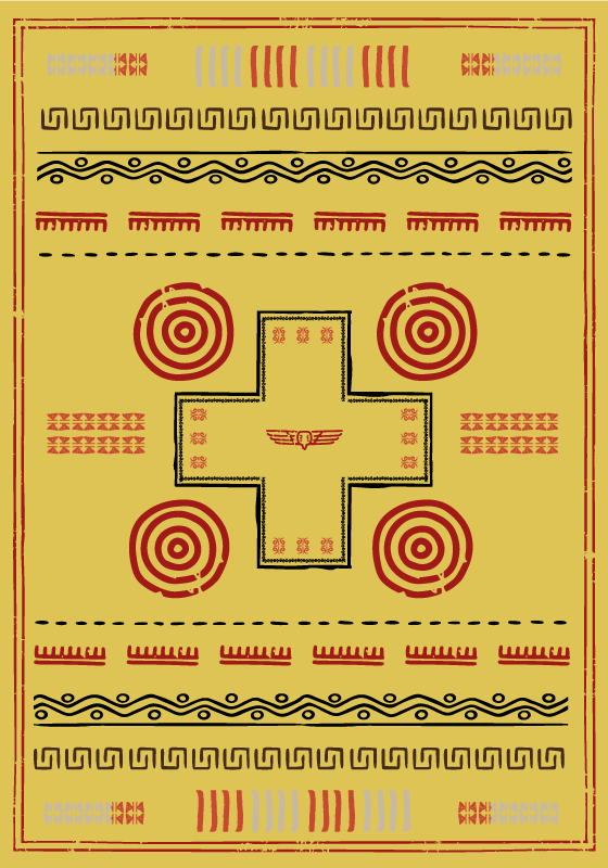 Vinyl Teppich gelb ethnisches design - TenStickers