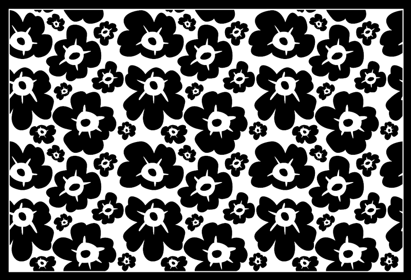 Vinyl teppich blumen schwarze mohnblume - TenStickers